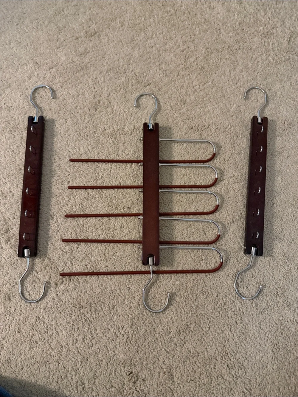 Wood Multi-Tier Pants & short Hangers - Brown
